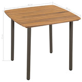 Dining Set Black Solid Acacia wood Standard 3072482