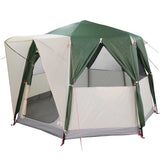 Cabin Tent 3-Person Green and White 320 x 320 x 203 cm 42004032