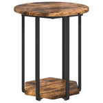 ZNTS Side Table 2 pcs Smoked Oak Engineered Wood and Metal 869716