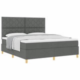 Box Spring Bed with Headboard Dark grey 180 x 200 cm Fabric 3339715