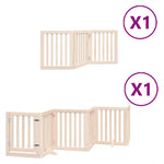 Dog Gate with Door Foldable 9 Panels 450 cm Poplar Wood 3155641