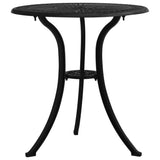 Garden Table Black Cast Aluminium Medium Decorative Inlays 315580
