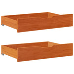 ZNTS Under-Bed Drawers 2 pcs Wax Brown 80x55x17 cm Solid Wood Pine 850931