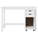 Desk Cabinet Set 2 pcs White Solid Pine Wood 3438776