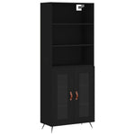 Highboard Black 69.5x34x180 cm Engineered Wood 3189286
