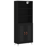Highboard Black 69.5x34x180 cm Engineered Wood 3189286