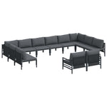 Garden Sofa Set Anthracite Steel 3379026