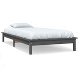 820533 Bed Frame without Mattress Grey 100x200 cm Solid Wood