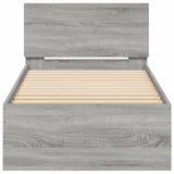 Bed Frame without Mattress with LED Lights Grey Sonoma 75x190 cm Small Single 838846