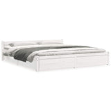 Bed Frame without Mattress White Solid Wood 180x200 cm Super King 815060