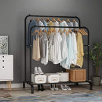 ZNTS Heavy Duty Double Clothes Rail Hanging Rack Garment Display Stand Storage Shelf 55343369