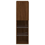 TV Cabinet with LED Lights Brown Oak 30.5x30x102 cm 837027