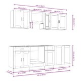 ZNTS 8 Piece Kitchen Cabinet Set Kalmar High Gloss White Engineered Wood 3314843