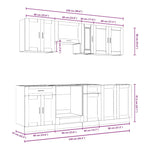 ZNTS 8 Piece Kitchen Cabinet Set Kalmar Concrete Grey Engineered Wood 3314845