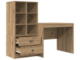 Desk with Drawer with Shelf with Storage 2 pcs Artisan Oak 3337352