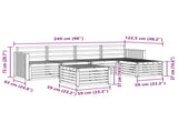 Outdoor Sofa Set 6 pcs White 59 x 59 x 37 cm Solid Acacia Wood 3391709
