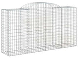 Arched Gabion Baskets 12 pcs 200x50x140/160 cm Galvanised Iron 3146372