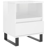 ZNTS Bedside Cabinet High Gloss White 40x35x50 cm Engineered Wood 830640