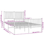 Metal Bed Frame without Mattress with Footboard Black 140x200cm 350883
