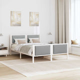 Bed Frame with Headboard Light Grey 135 x 190 cm Fabric 878343
