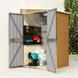 Wall-mounted Garden Shed Brown 118x100x178 cm Galvanised Steel 316220