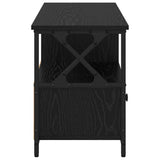 TV Cabinet Black Oak 90 x 33 x 45 cm Engineered Wood and Steel 881303