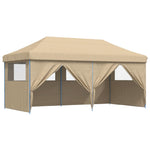 ZNTS Foldable Party Tent Pop-Up with 4 Sidewalls Beige 4004951