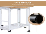 Folding 3 Pieces Bar Table Set, Mobile Dining Table and 2 Stools with Storage Shelf, 2 Drawers and 6 T3398P330500