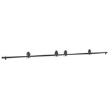 Sliding Door Hardware Kit 400 cm Steel Black 3295800