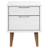 Bedside Cabinet MOLDE White 40x35x48 cm Solid Wood Pine 350496