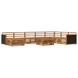 Outdoor Sofa Set 9 pcs Natural Solid Acacia Wood 3383732