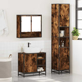 3 Piece Bathroom Furniture Set Smoked Oak Engineered Wood 3301117