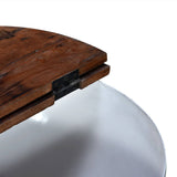 Coffee Table Set 2 Pieces Solid Reclaimed Wood White Bowl Shape 245256
