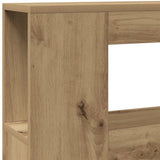 LED Headboard Artisan Oak 220x18.5x103.5 cm Engineered Wood 857695