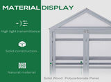 Garden Cold Frame Polycarbonate Greenhouse with Adjustable Shelves, Double Doors, Openable Top T3398P319976