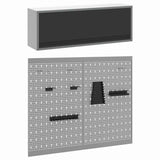 Tool Cabinet Set with Shelf 3 pcs Black Powder-Coated Steel 3321410