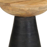 ZNTS Side Table Black Ø37x45 cm Solid Wood Mango 4017537