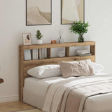 Headboard Cabinet with LED Artisan Oak 160x17x102 cm 863132