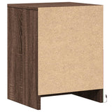 Bedside Cabinet with LED Lights Brown Oak Engineered Wood 852045