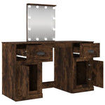 Dressing Table with LED Smoked Oak 130x50x132.5 cm 3185348