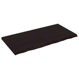 Table Top Dark Brown 120x60x cm Treated Solid Wood Oak 3156438