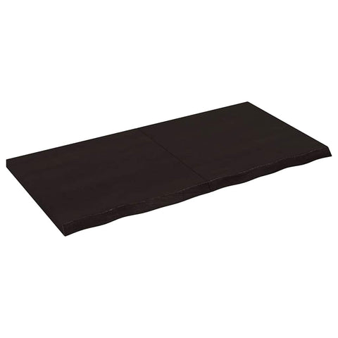 Table Top Dark Brown 120x60x cm Treated Solid Wood Oak 3156438