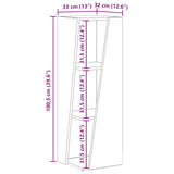 Side Shelf High Gloss White 33 x 32 x 100.5 cm Engineered Wood 892421