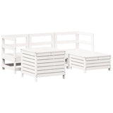 5 Piece Garden Sofa Set White Solid Wood Pine 3250489