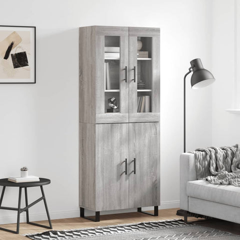 Highboard Grey Sonoma 69.5x34x180 cm Engineered Wood 3198239