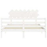 Bed Frame without Mattress White 140x190 cm Solid Wood 3195267