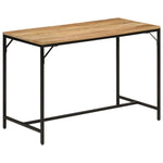 ZNTS Dining Table 110x55x75 cm Solid Rough Mango Wood and Iron 372727