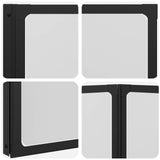 Shower Screen Folding Black 168 x 140 cm Aluminium 42009756
