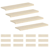 Stair Tread 16 pcs 90 x 30 x 2 cm White Solid Oak Wood 3449461