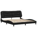 Bed Frame without Mattress "Hvar" Black 180x200 cm Super King Faux Leather 3208052